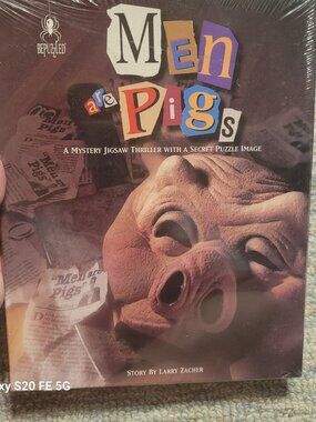 Vintage Bepuzzled brand "Men are Pigs" Mystery Jigsaw Puzzle.
